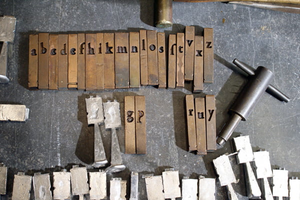 Matrices of Garamont's Gros Canon Romain with newly-cast type