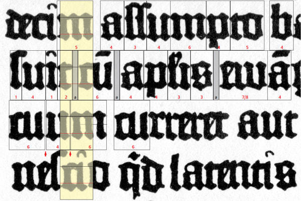 Gutenberg’s 42-lines 'standardized' Bible type (1455)