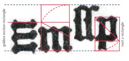 The golden ratio captured in Gutenberg’s textura type
