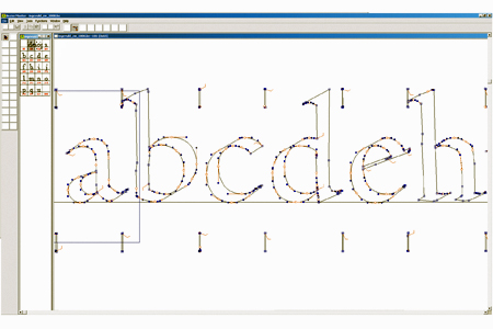 Auto-traced letters with unfilled outlines