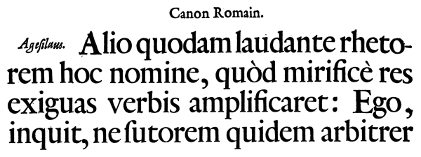 Hendrik van den Keere’s Canon Romain