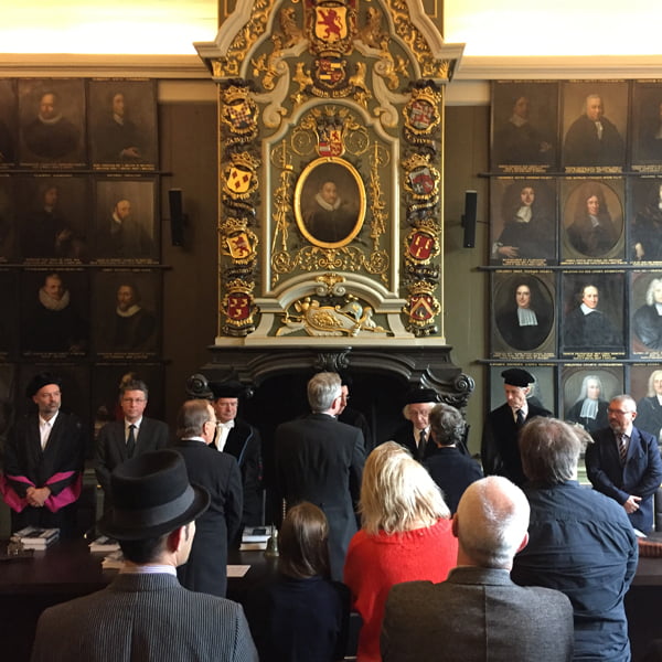 Frank E. Blokland’s PhD-defence ceremony in the Senate Chamber of the Academy Building of Leiden University